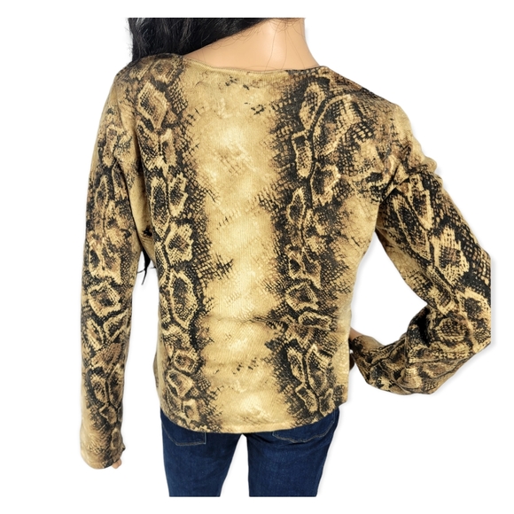 TALBOTS Cashmere Silk Snakeskin Pattern sz L - Picture 3 of 5